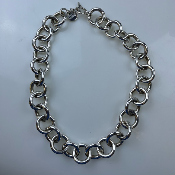 1AR Silver Chain Statement Necklace HR12-6 - Picture 6 of 6